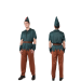 Disfraz completo de Robin Hood para hombre, con gorro verde, camiseta de manga corta, cinturón sintético con hebilla dorada, manguitos medievales y pantalones ajustados. Ideal para eventos temáticos y disfraces de Halloween