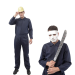 mono mecánico hombre, disfraz asesino tipo Michael Myers, mono azul con cremallera, uniforme trabajo Halloween