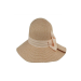 Sombrero de verano con ala ancha y moño decorativo trasero
