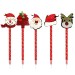 Bolígrafos de Renos Papá Noel Nieve Árbol Gorro de Navidad, Bolígrafos Bonitos de Gel para Regalar y Decoración de Navidad y Fiesta de Año Nuevo, 5 pcs