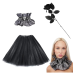 Pack de accesorios góticos para Halloween: tutú negro, choker de calavera y rosa negra