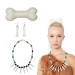 Juego de Joyas de Hueso para Disfraz de Caníbal Primitivo, Accesorio Collar Diadema Pendientes Hueso para Disfraz CavernicolaTalla única (MODELO C)