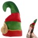 Elfo Gorro Navidad con Orejas para Adultos, Sombreros de Elfo de Rojo y Verde de Felpa y Terciopelo, Sombrero de Duende para Fiestas Navideñas, Talla única Adulto Unisex
