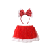 Set infantil de falda roja con felpa y diadema navideña