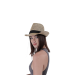 Sombrero Borsalino unisex de paja natural con banda negra, elegante y funcional.