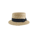 Sombrero estilo canotier de paja natural con cinta negra, diseño clásico y elegante para mujer y adulto.