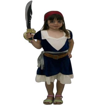 disfraz pirata niña estilo Jack Sparrow, disfraz pirata infantil con sombrero tricorne y chaleco, disfraz Halloween marinero niña