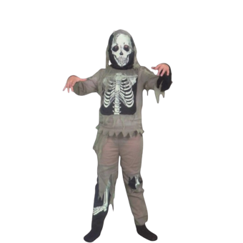 disfraz esqueleto niño camiseta con máscara incorporada y pantalón Halloween completo