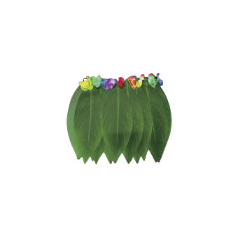 Falda hawaiana de hojas con flores tropicales para mujer