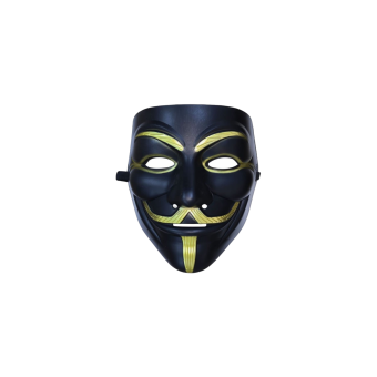 Máscara Guy Fawkes negra y dorada estilo V de Vendetta para cosplay y activismo