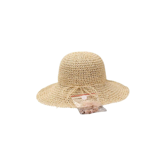 Pamela de paja para mujer con flor decorativa, plegable y elegante para verano