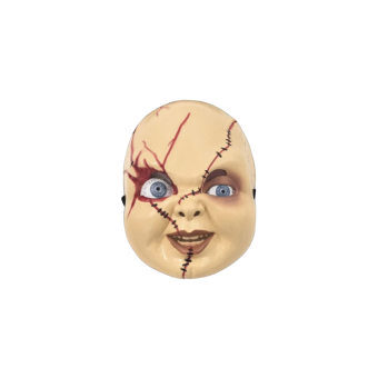 Máscara inspirada en Chucky, muñeco diabólico, de plástico resistente con cinta elástica para disfraces de terror
