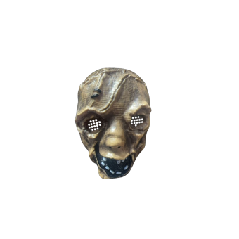 Máscara de monstruo zombie terrorífico con cicatrices y expresión escalofriante, ideal para Halloween y fiestas de miedo.