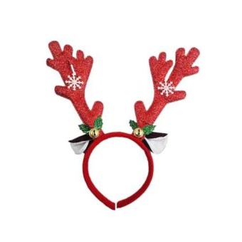 Pack de 6 Diademas de Asta de Reno Banda Cinta Elfos de Navidad para el Cabello Accesorios Sombreros para Fiestas Vacaciones Navideñas Decoraciones de Disfraz de Niños y Adultos (Ciervo)