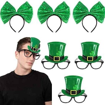Pack de 3 Diademas y 3 Gafas San Patricio
