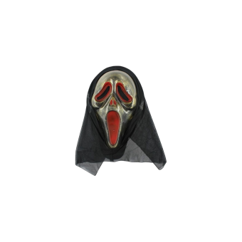 Máscara inspirada en Scream edición de lujo en oro y plata con capucha negra para Halloween