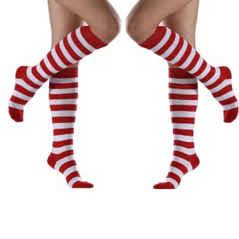 Medias de Rayas Rallas Lisos Largos hasta Muslo y Rodilla