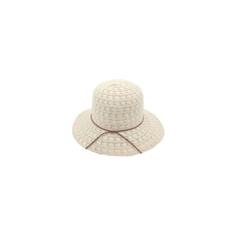 Sombrero de encaje calado con cinta decorativa y diseño femenino para verano