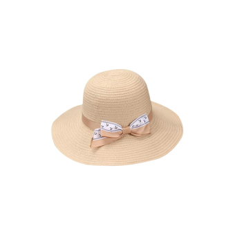 Sombrero pamela de paja con cinta decorativa elegante para mujer, ideal para verano