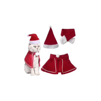 Accesorios navideños para perros y gatos: gorro, bufanda y capa de Navidad
