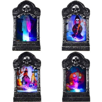 4 Pcs Piedra Sepulcral de Luz Nocturna