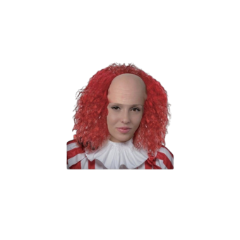 Peluca con calva y pelo rojo para adulto inspirada en payaso de terror