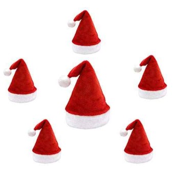 6 Gorros de Papá Noel de Navidad Adulto