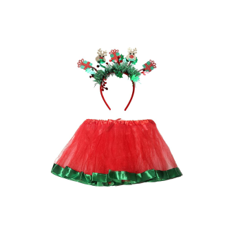 Set Infantil de Reno y Regalos – Tutú y Diadema Navideña