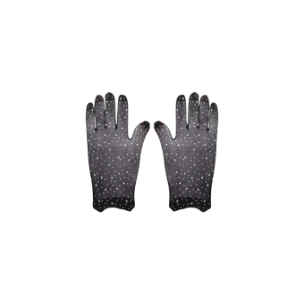 Guantes de red mujer con detalles brillantes para fiestas, cosplay, Carnaval y Halloween