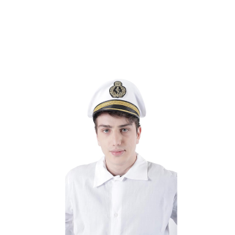 Gorra de Capitán de Barco para adulto con detalles dorados y diseño náutico