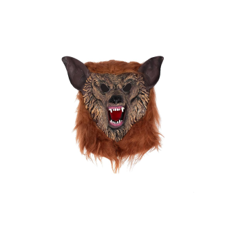 Máscara de hombre lobo para adulto de látex con pelo sintético y diseño realista