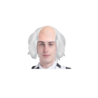 Peluca con calva y pelo blanco para adulto inspirada en Beetlejuice o personaje de anciano