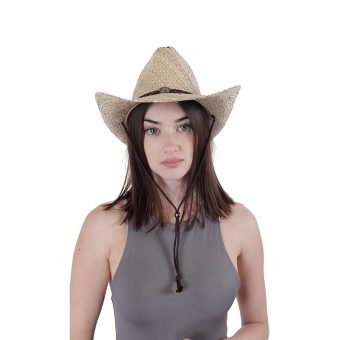 Sombrero estilo vaquero unisex de paja natural