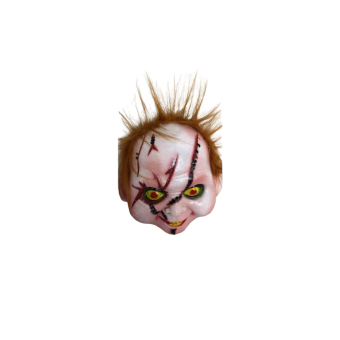 Máscara infantil inspirada en Chucky con pelo sintético, de plástico ligero para Halloween