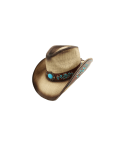 Sombrero Vaquero Rodeo Elite en color marrón con detalles bordados y hebilla metálica