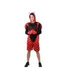 disfraz de mariquita para hombre con mono, capucha, guantes y alas.