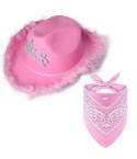 Sombrero con Plumas Cowgirl + Bandana (Adulto)