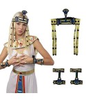 Diadema Egipcia Mujer y Pulsera para Disfraz Cleopatra Mujer, Accesorio de Corona Serpiente Medusa para Disfraces Egipcia