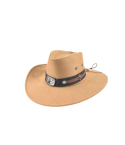Sombrero Vaquero Western con Cinta en Negro y Marrón, Adorno en Forma de Toro