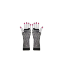 Guantes largos de malla brillantes sin dedos para mujer – accesorios de fiesta, cosplay y Halloween