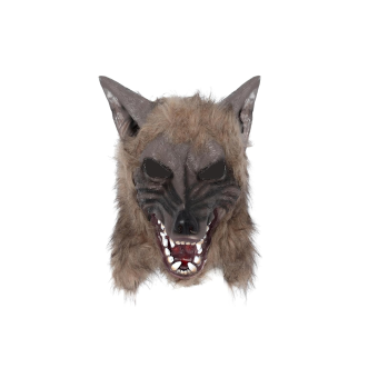 Máscara de Lobo Salvaje de Látex con Pelo para Adulto