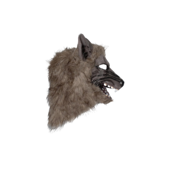 Máscara de Lobo Salvaje de Látex con Pelo para Adulto