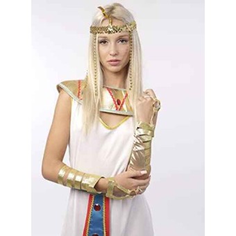 Diadema Egipcia Mujer y Pulsera para Disfraz Cleopatra Mujer, Accesorio de Corona Serpiente Medusa para Disfraces Egipcia (MODELO A)
