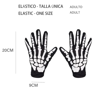Guantes de Esqueleto Halloween – Niño y Adulto | Tallas 17 y 20 cm