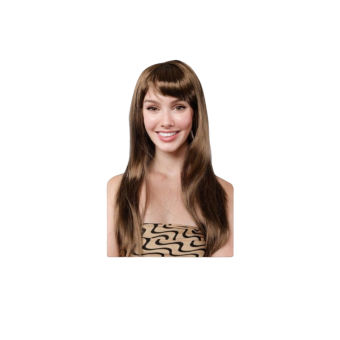 Peluca larga con flequillo en varios colores para adulto