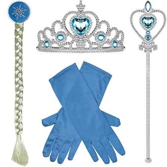Accesorios de Princesa Guantes+Corona+Varita+Trenza (Infantil)