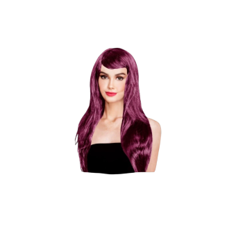 Peluca larga con flequillo en varios colores para adulto