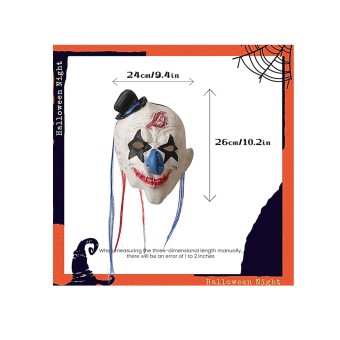 Máscara Payaso Terror Adulto – Látex con Sombrerito y Cintas