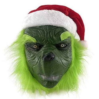 Máscara Grinch Adulto + Gorro Navidad 2 Pcs