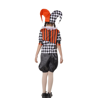 Disfraz Infantil Arlequina Clásica – Rojo y Negro con Volantes